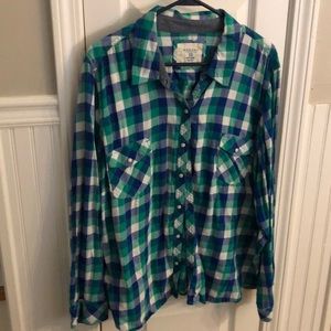 Plaid bottom down shirt